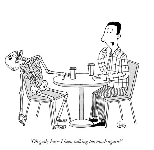 "Oh gosh, have I been talking too much again?"