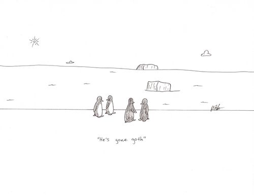 "He's gone goth"