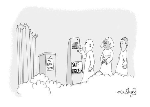 "Be back soon. Self check in."