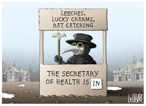 Leeches, lucky charms, rat catching. The secretary of health is in.