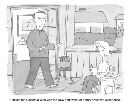 "I mixed the California wine with the New York wine for a truly American experience."