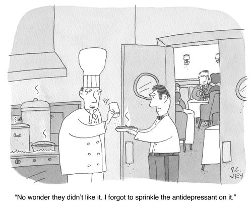"No wonder they didn't like it. I forgot to sprinkle the antidepressant on it."