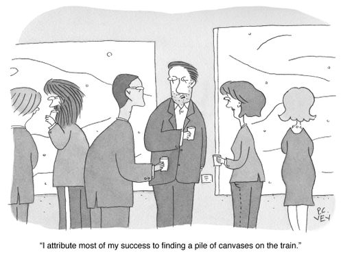 "I attribute most of my success to finding a pile of canvases on the train."