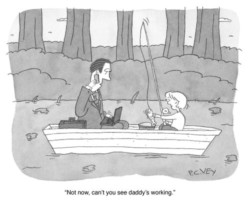 "Not now, can't you see daddy's working."
