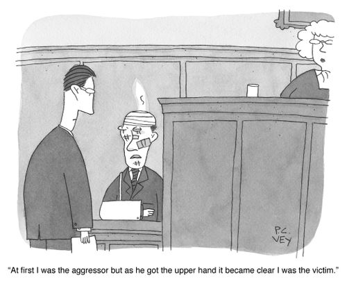"At first I was the aggressor but as he got the upper hand it became clear I was the victim."