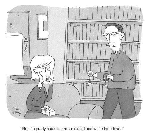 "No, I'm pretty sure it'd red for a cold and white for a fever."