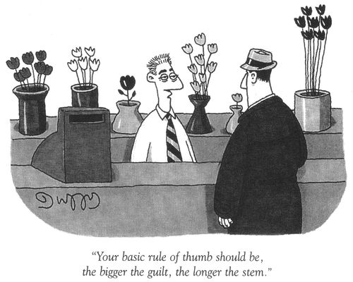 "Your basic rule of thumb should be,the bigger the guilt, the longer the stem."