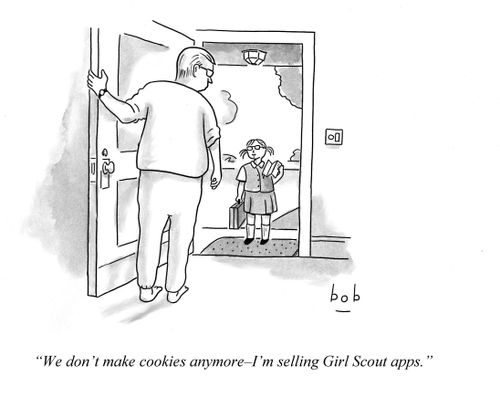 "We don't make cookies anymore - I'm selling Girl Scout apps."