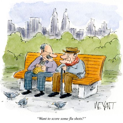 "Want to score some flu shots.?"