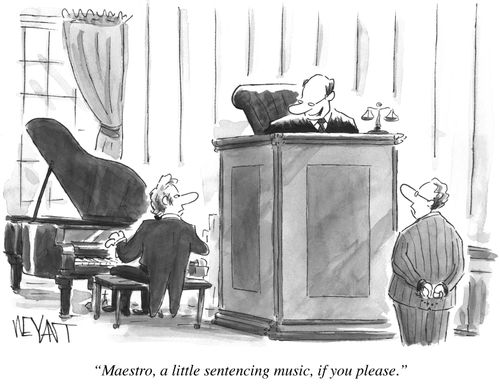 "Maestro, a little sentencing music, if you please."
