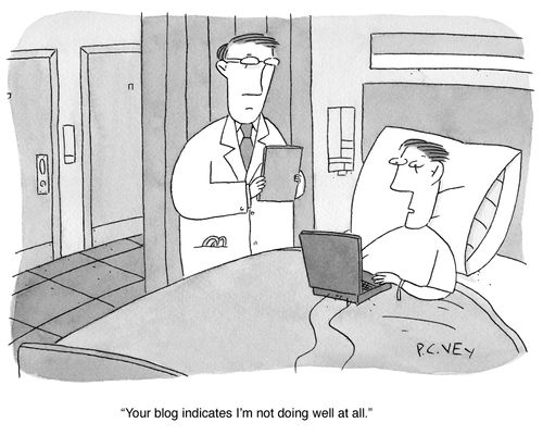 "Your blog indicates I'm not doing well at all."