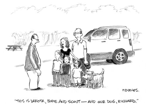 "This is Dakota, Bodie and Scout—And our dog, Richard."