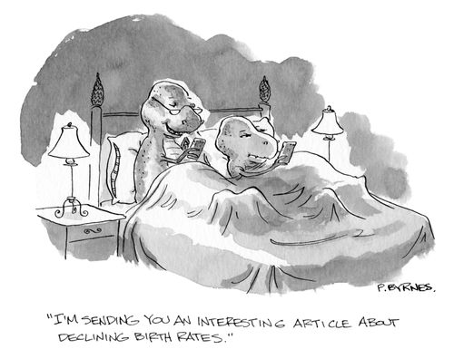 "I'm sending you an interesting article about declining birth rates."