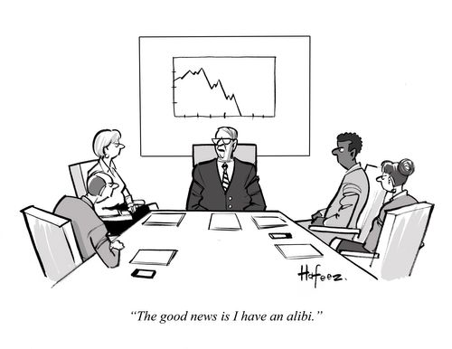 "The good news is I have an alibi."