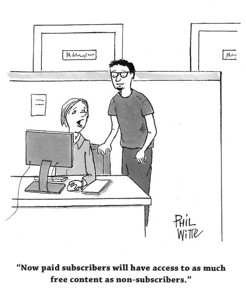 "Now paid subscribers will have access to as much free content as non-subscribers."