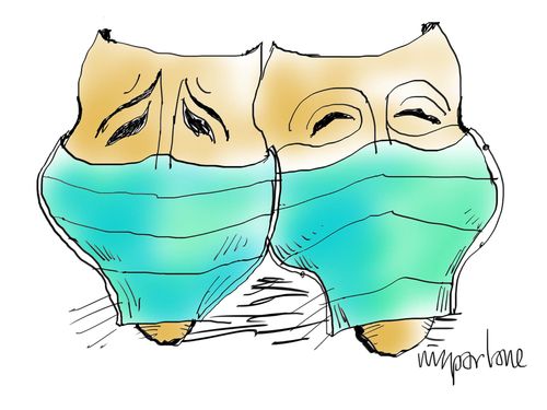 Theater masks wearing face masks