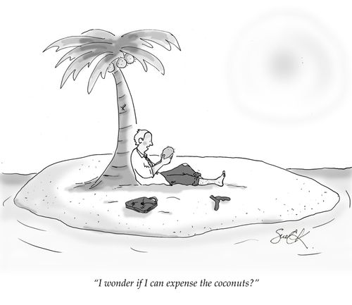 "I wonder if I can expense the coconuts."