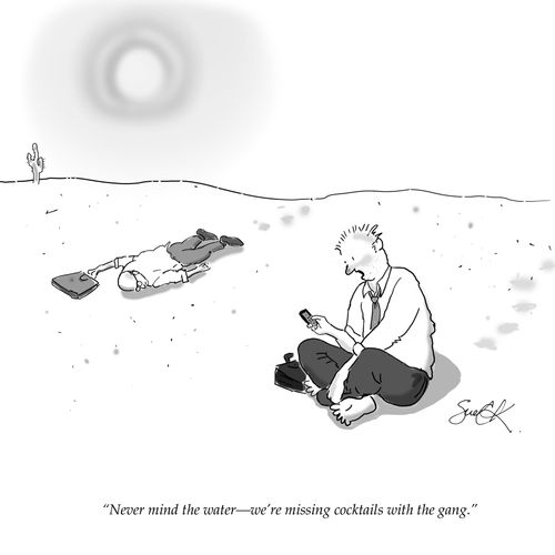 "Never mind the water - we're missing cocktails with the gang."