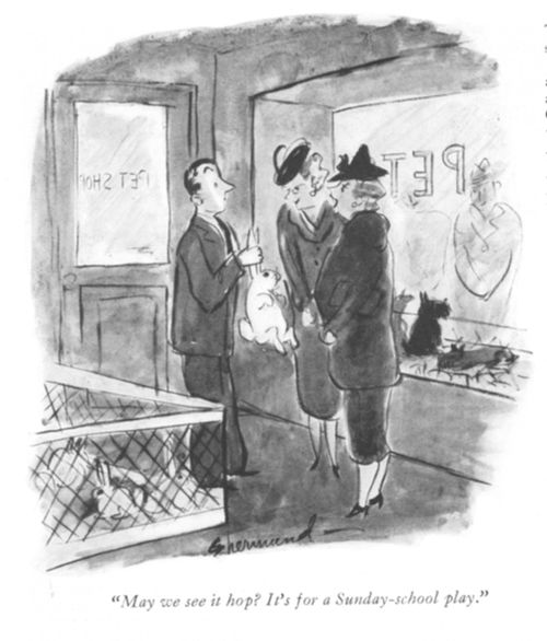 "May we see it hop? It's for a Sunday-school play."