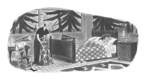 A man goes through the pockets of a sleeping woman
