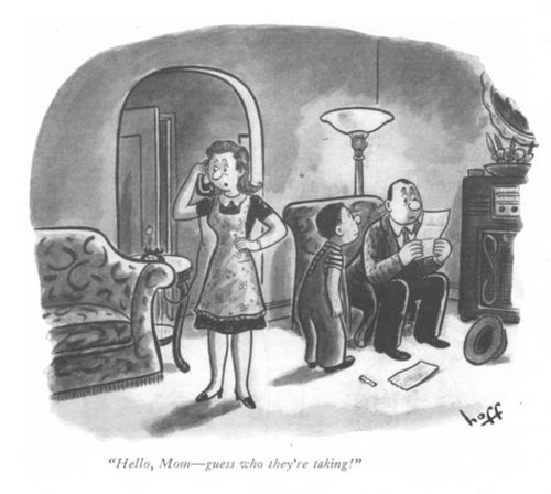 "Hello, Mom – guess who they're taking!"