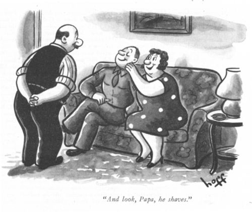 "And look, Papa, he shaves."