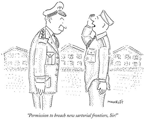 "Permission to breach new sartorial frontiers, Sir!"