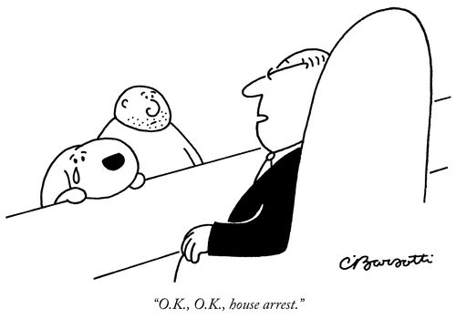 "O.K., O.K., house arrest."