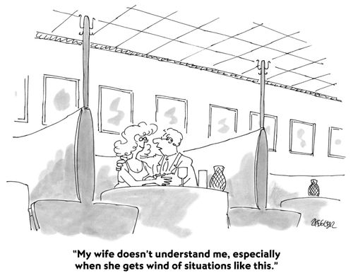 "My wife doesn't understand me, especially when she gets wind of situations like this."