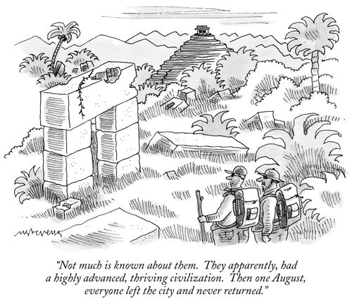 "Not much is known about them. They apparently, had a highly advanced, thriving civilization. Then one August, everyone left the city and never returned."
