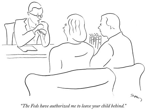 "The Feds have authorized me to leave your child behind."