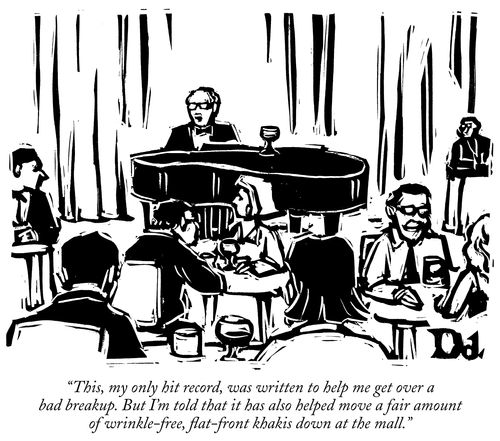 "This, my only hit record, was written to help me get over a bad breakup. But I'm told that it has also helped move a fair amount of wrinkle-free, flat-front khakis down at the mall."