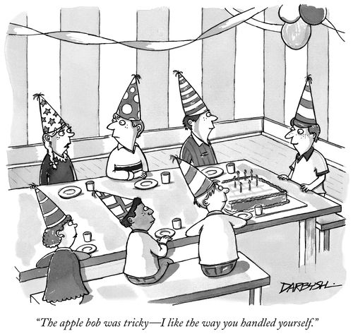 "The apple bob was tricky - I like the way you handled yourself."