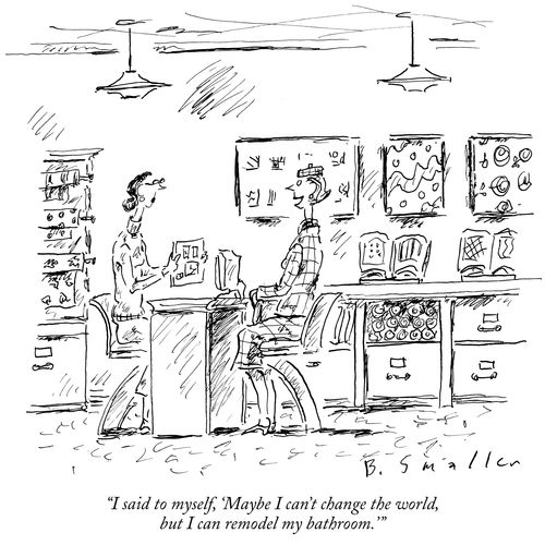 "I said to myself, 'Maybe I can't change the world, but I can remodel my bathroom.' "