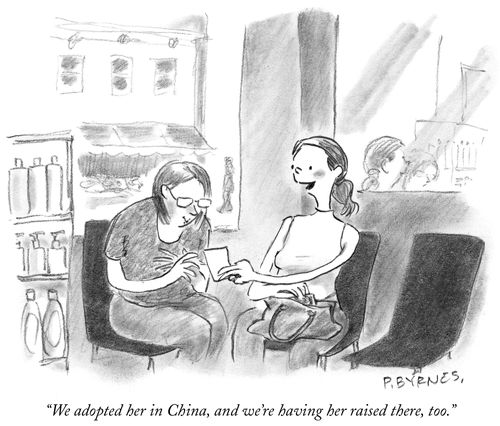 "We adopted her in China, and we're having her raised there, too,"