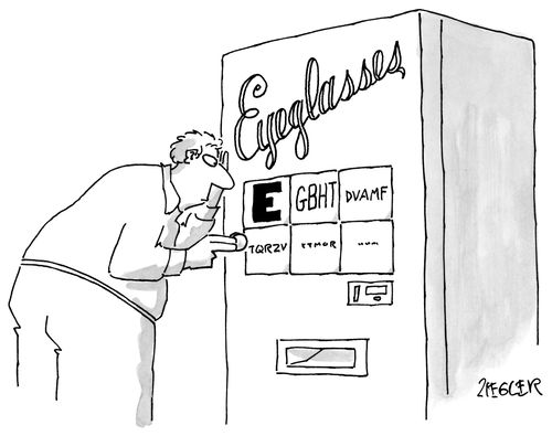 Eyeglasses vending machine.