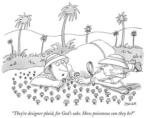 "They're designer plaid, for God's sake. How poisonous can they be?"