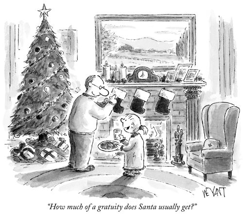 "How much of a gratuity does Santa usually get?"