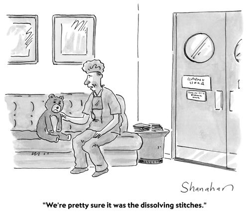 "We're pretty sure it was the dissolving stitches."