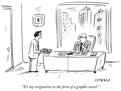 "It's my resignation in the form of a graphic novel."