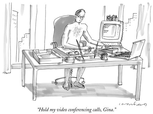 "Hold my video conferencing calls, Gina."