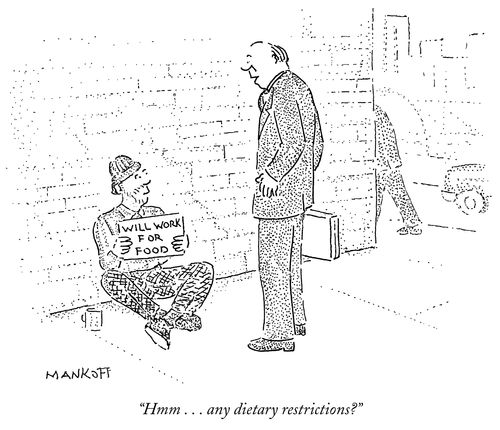 "Hmm...any dietary restrictions?"