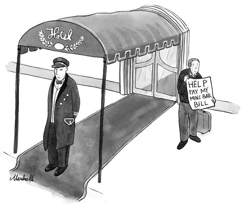 "Help pay my minibar bill."