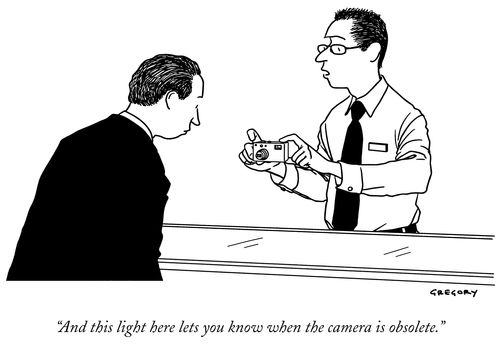 "And this light here lets you know when the camera is obsolete."