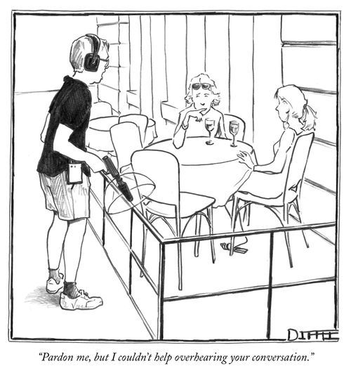 "Pardon me, but I couldn't help overhearing your conversation."