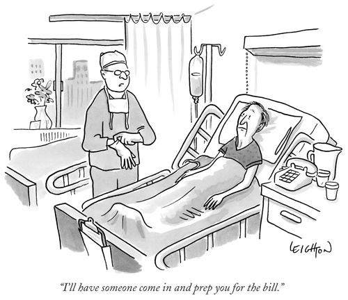 "I'll have someone come in and prep you for the bill."