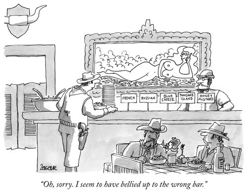 "Oh, sorry. I seem to have bellied up to the wrong bar."