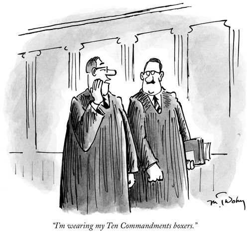 "I'm wearing my Ten Commandments boxers."