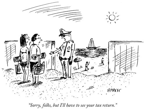 "Sorry, folks, but I'll have to see your tax return."