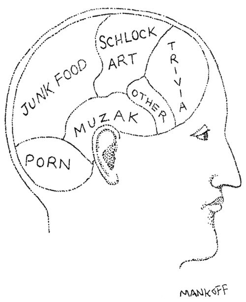 A cross section of the brain shows what a man thinks about.